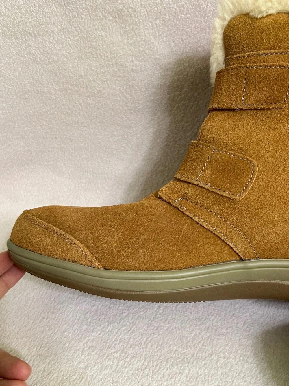 Orthofeet Florence Ankle Boots Women’s 9.5 Brown Suede Sherpa Comfort Boots
